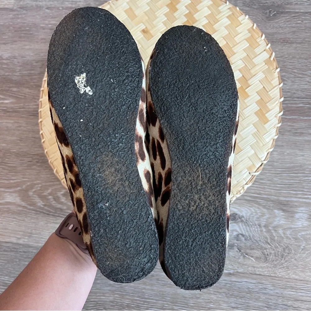 Tory Burch‎ leopard printed calf hair house shoes loafers